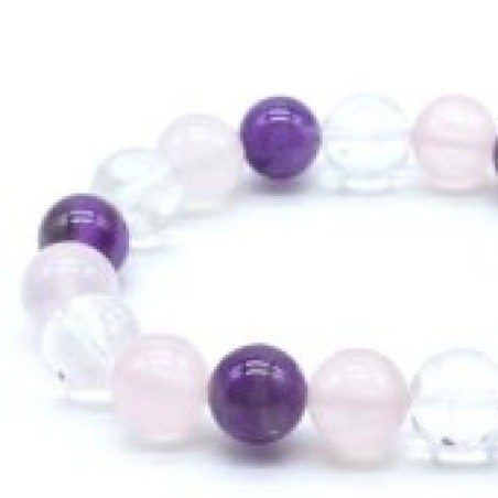 Bracelet amethyste cristal et quartz