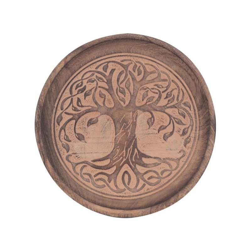 Assiette bois Arbre de vie 16 cm