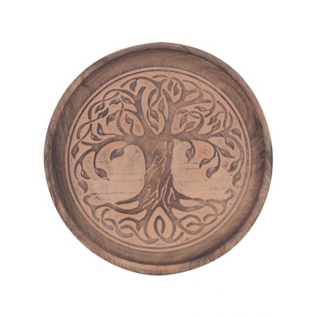 Assiette bois Arbre de vie 16 cm