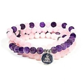 Mala Amethyste / Quartz Rose Bouddha
