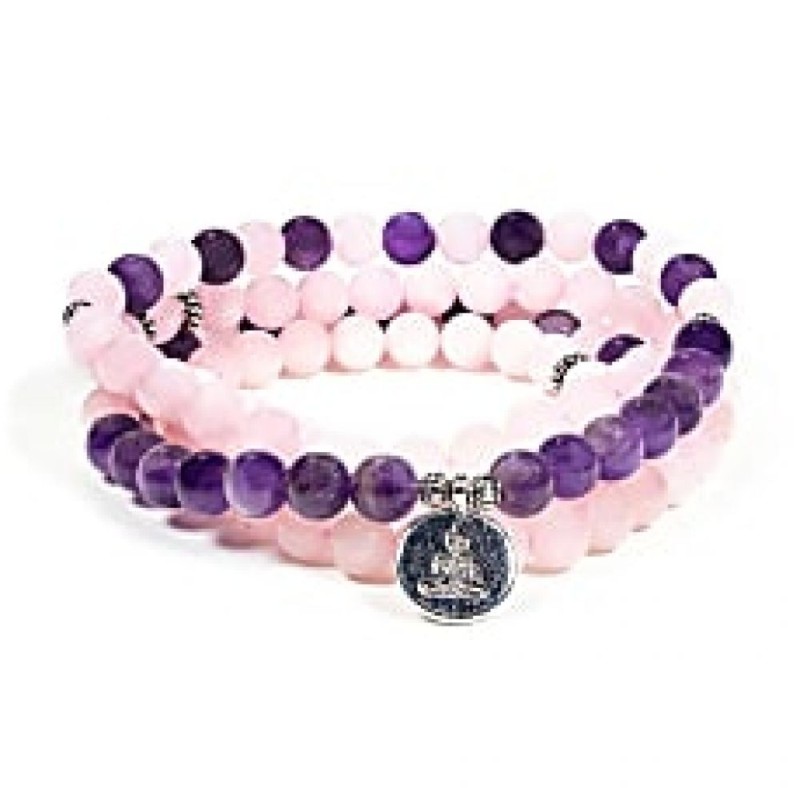 Mala Amethyste / Quartz Rose Bouddha