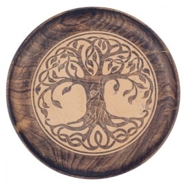Assiette en Bois Arbre de vie 22cm