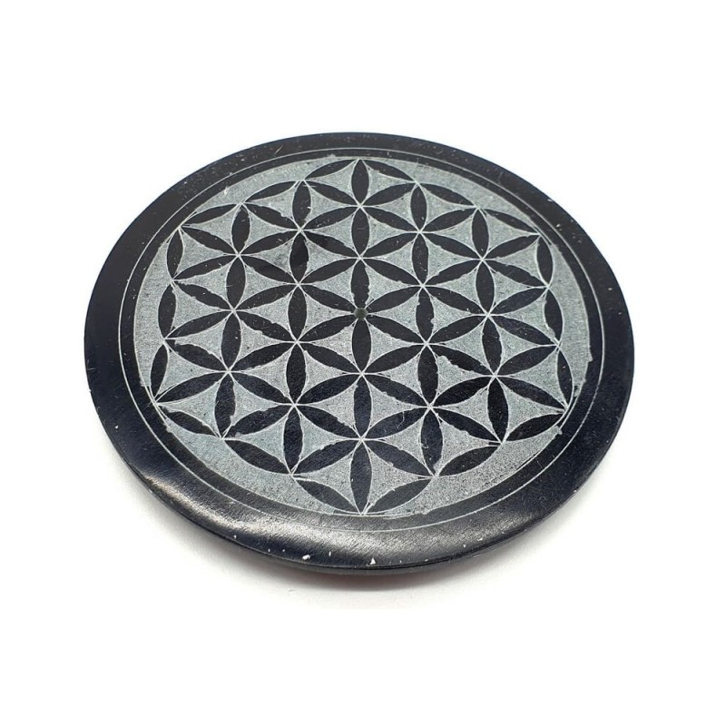 Porte encens rond savon fleurs de vie