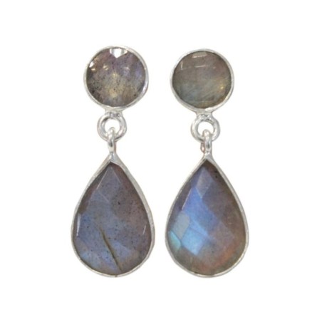 Boucle d'oreille Facetee Labradorite