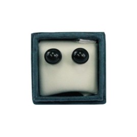 Boucle d'Oreille Puce Onyx 6mm